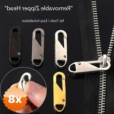 3D Sepetim 8 Adet Fermuar Sürgüsü Başlığı Yedeği Metal Onarım Seti