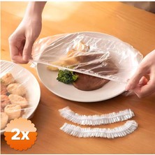 3D Sepetim 2 Adet Lastikli Tencere ve Tabak Bonesi 100 Adet 22 cm