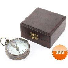 3D Sepetim Ahşap Kutulu Pirinç Pusula Model 10