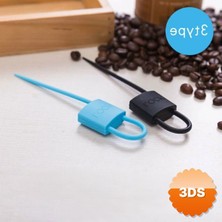 3D Sepetim Kilit Şeklinde Silikon Kablo ve Poşet Bağlama Aparatı 3'lü Set