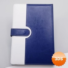 3D Sepetim Tarihsiz Ajanda Defter Mavi Beyaz Termo Deri A5