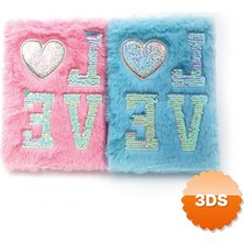3D Sepetim LOVE Tasarımlı Peluş Hatıra Defteri A5 80 Yaprak