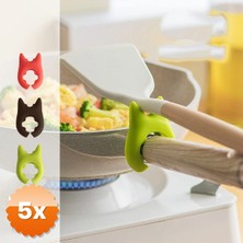 3D Sepetim 5 Adet Silikon Tava Tencere Kaşık Tutucu