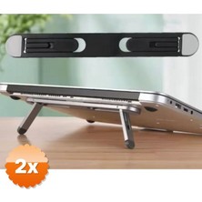 3D Sepetim 2 Adet Siyah 2 Kademeli Katlanabilir ve Yapışkanlı Laptop Standı