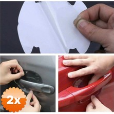 3D Sepetim 2 Adet 8 Adet Araba Kapı Kolu Koruyucu Çizilme Önleyici Şeffaf Sticker Film Koruma Seti