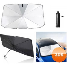 3D Sepetim Katlanabilir Araç Ön Camı Güneş Koruyucu Gölge Şemsiye Araba Şemsiyesi (130x75 Cm)