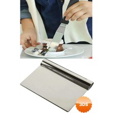 3D Sepetim 2li Set Hamur Şekillendirici Eğik Pasta Spatulası +metal Hamur Kesici Kazıyıcı Spatula