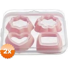 3D Sepetim 2 Paket Kurabiye Kalıbı 4 Parça 8 Şekil - Saklama Kutulu