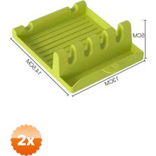 3D Sepetim 2 Adet Çok Amaçlı Kaşık Altlığı Kepçe Altlığı Kapak Tutucu