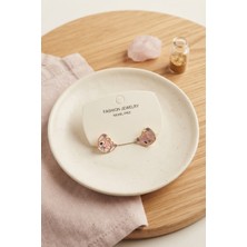 Pim İthalat Pirinç Gold Renk Pembe Stiç Model Çocuk Küpe TJ-BKP12202