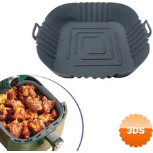 3D Sepetim Fritöz Afryer Ve Fırın Silikon Pişirme Matı 20 Cm Kare