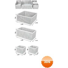 3D Sepetim Çekmece Düzenleme Kutu Seti Organizer 4lü Set