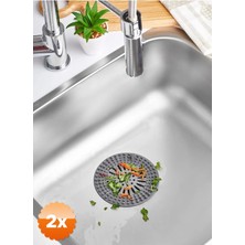3D Sepetim 2 Adet Yuvarlak Süzgeç - Lavabo Süzgeci - Küvet Süzgeci