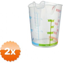 3D Sepetim 2 Adet Ölçü Kabı Dereceli Renkli 300ml - 10,1oz