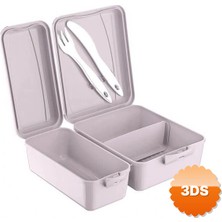 3D Sepetim 3 Bölmeli Çatal Bıçaklı Beslenme Kabı - Diyet Kabı