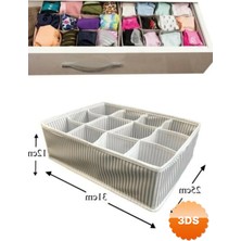 3D Sepetim 12 Bölmeli Pratik Bölmeli Çekmece Düzenleyici Organizer(iç Çamaşırı Kravat Çorap Düzenleyici)