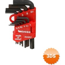 3D Sepetim Edoni 120 Mm 10 Parça Alyan Seti Siyah