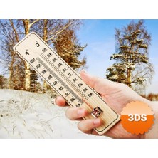 3D Sepetim Ahşap Termometre