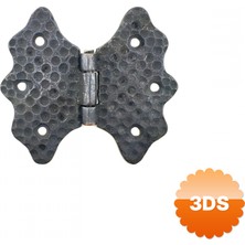 3D Sepetim Antika Tarz Dekoratif Pirinç Kelebek Menteşe - 92 Mm, Oksit