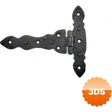Antika Tarz Dekoratif Pirinç Kuyruklu Düğmeli Menteşe No2 - 138X167 Mm, Oksit