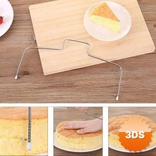 3D Sepetim Paslanmaz Çelik Ayarlanabilir Pasta Dilimleyici – Çok Amaçlı Kesme Teli