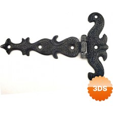 3D Sepetim Antika Tarz Dekoratif Pirinç Kuyruklu Kelebek Menteşe - 94x147 Mm, Oksit