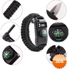 3D Sepetim Paracord Dijital Saat Düdük Hayatta Kalma Kamp Bilekliği
