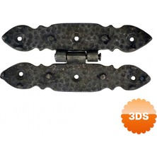 3D Sepetim Antika Tarz Dekoratif Pirinç Düğmeli Menteşe - 142x69 Mm, Oksit