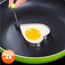 3D Sepetim 3 Adet Metalik Kalp Şeklinde Metal Omlet Yumurta Ve Krep Kalıpları