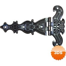 Dekoratif, Sac Tek Kuyruklu Menteşe - 69X102 Mm, Büyük, Eskitme, 1 Adet