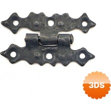 Antika Tarz Dekoratif Pirinç Yıldız Menteşe - 63X36 Mm, Oksit