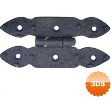 Antika Tarz Dekoratif Pirinç Düğmeli Menteşe - 117X57 Mm, Oksit