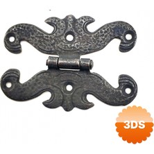 3D Sepetim Antika Tarz Dekoratif Pirinç Kelebek Menteşe - 63x45 Mm, Oksit