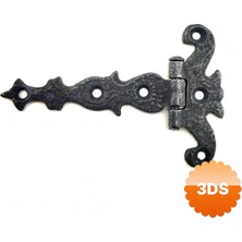 3D Sepetim Antika Tarz Dekoratif Pirinç Kuyruklu Kelebek Menteşe - 63x100 Mm, Oksit
