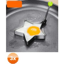 3D Sepetim 3 Adet Metalik Yıldız Şeklinde Metal Omlet Yumurta Ve Krep Kalıpları