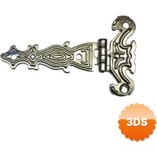 3D Sepetim Dekoratif, Sac Tek Kuyruklu Menteşe - 40x68 Mm, Küçük, Nikel, 1 Adet