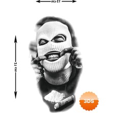 3D Sepetim Kar Maskesi Geçici Dövme Şablonu - Mhb013