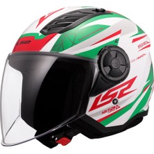 Ls2 Airflow 2 Draze Açık Kask (Beyaz-Yeşil-Kırmızı)