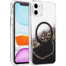Akıllı Bayi Onegif Apple iPhone 11 Lotus Simli Magsafe Kapak - Siyah
