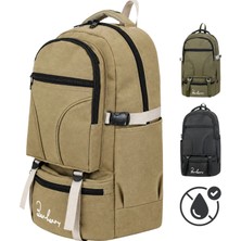 Baggor 50L Dağcı, Kamp, Seyahat, Outdoor, Trekking Sırt Çantası - Su Geçirmez Kumaş, Ortopedik Sırt, Bel, Omuz Destekli, Çok Bölmeli Büyük Boy Sırt Çantası - Siyah, Bej, Haki Yeşil