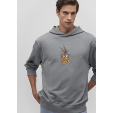 Mavi 0S10102-70098 Bugs Bunny Baskılı Gri Sweatshirt