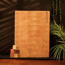 Carlo Pablo %100 Doğal El Yapımı End Grain Kesme Tahtası Premium Amerikan Meşe 45x30x4 cm, Antibakteriyel Çizilmez Yüzey, Su Geçirmez (Türkiye'de Üretilmiştir)