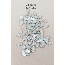 MiraLive Oya Abiye Bileklik Kolye Pleksi Metalik Plastik Pul Gümüş Renk 24 Gram 240 Adet - BNC586