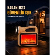 MiraLive Solar Alev Işığı Cob Teknolojili Taşınabilir El Feneri ve Kamp Lambası