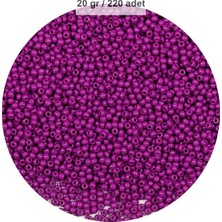 MiraLive Fuşya Renk 4 mm Yaklaşık 220 Adet/20 Gram Cam Boncuk Oya Yazma Bileklik ve Kolye