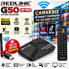 Redline G50 Hd Pro Full Hd Çanaksız Tv Izleme Youtube Tiktok Wifi Anten Hediye Tkgs Otomatik Güncelleme