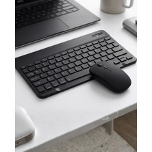 Ersert Ers Kablosuz Bluetooth Klavye Mouse Seti Wireless Sessiz Ince Tasarım Çoklu Uyumlu
