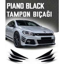 OtoÇizgi Volkswagen Scirocco Tampon Bıçağı Piano Black 6\'lı Kanatlı