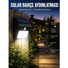 Ersert Ers Solar Lamba Giriş, Bahçe Yol Avlu Hareket Sensörlü LED Parlak Gece Su Geçirmez