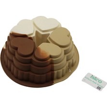 Ersert Ers 5 Dilim Kalp Tasarımlı Kek Kalıbı - Silikon - 9 cm Derinlik